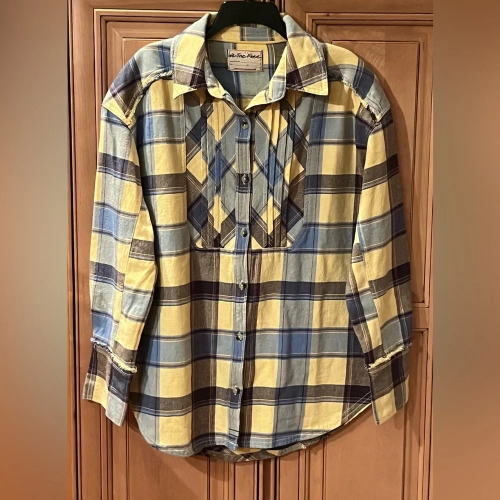 NWT Free People Layla Plaid Shirt